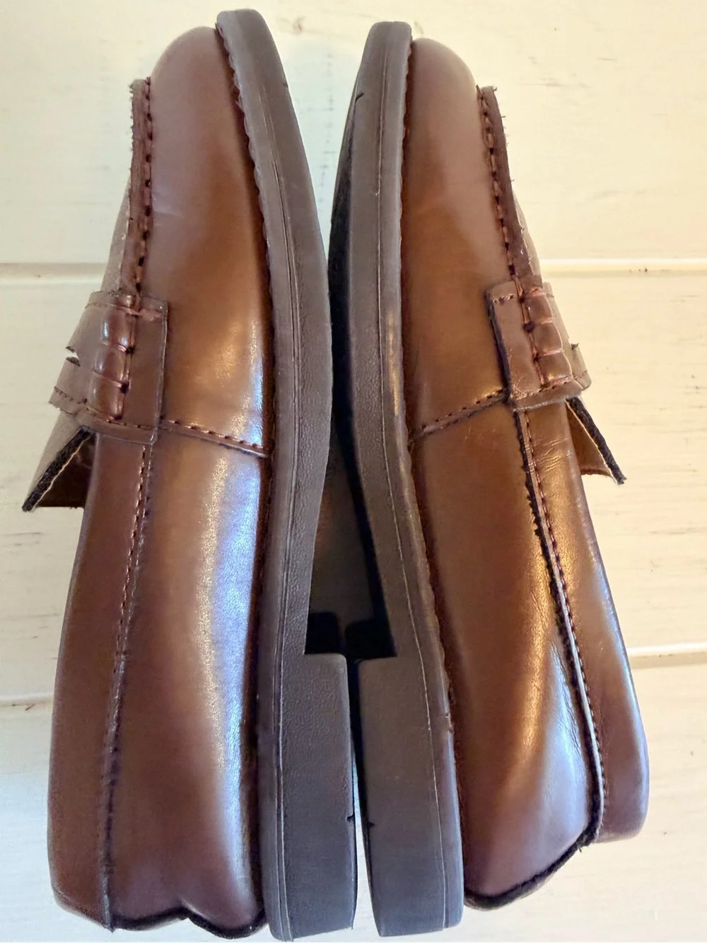 J.Crew Factory Boys Penny Loafers Brown Dress Shoes BO490 EUC Size 2